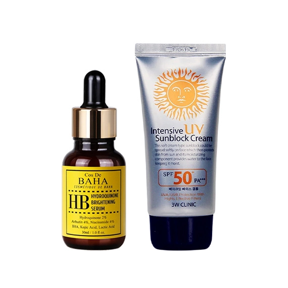 Hydroquinone Serum + Intensive UV Sunblock combo | KoreanshopBD