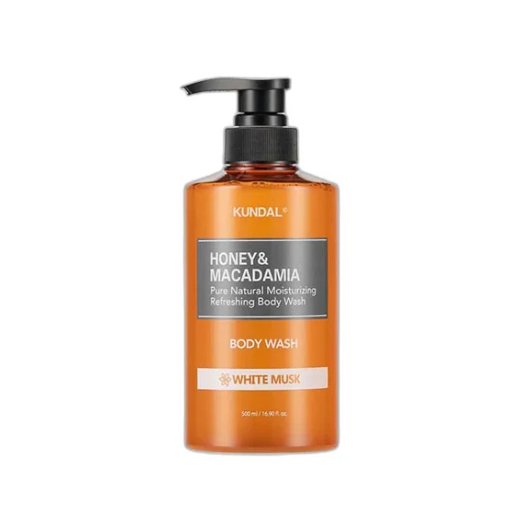 Kundal Honey & Macadamia Body Wash White Musk 500ml – Nourishing & Hydrating Shower Gel for Soft, Smooth Skin
