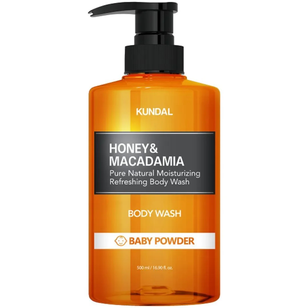 KUNDAL Honey & Macadamia Pure Body Wash – Baby Powder (500 ml)
