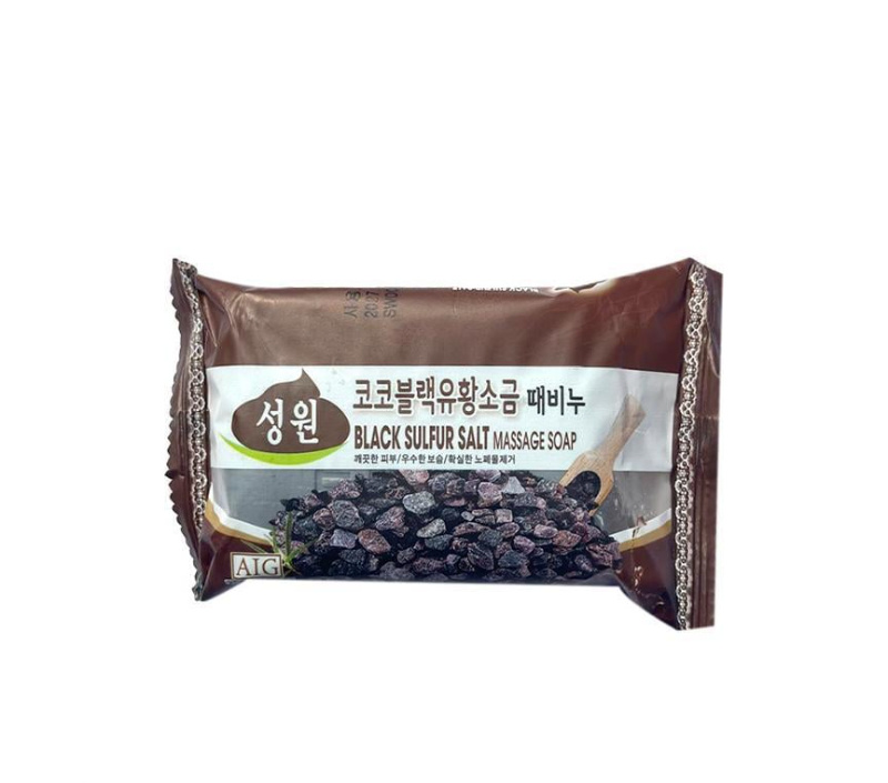 Sungwon Cosmetics Black Sulfur Salt Massage Soap – 150 g