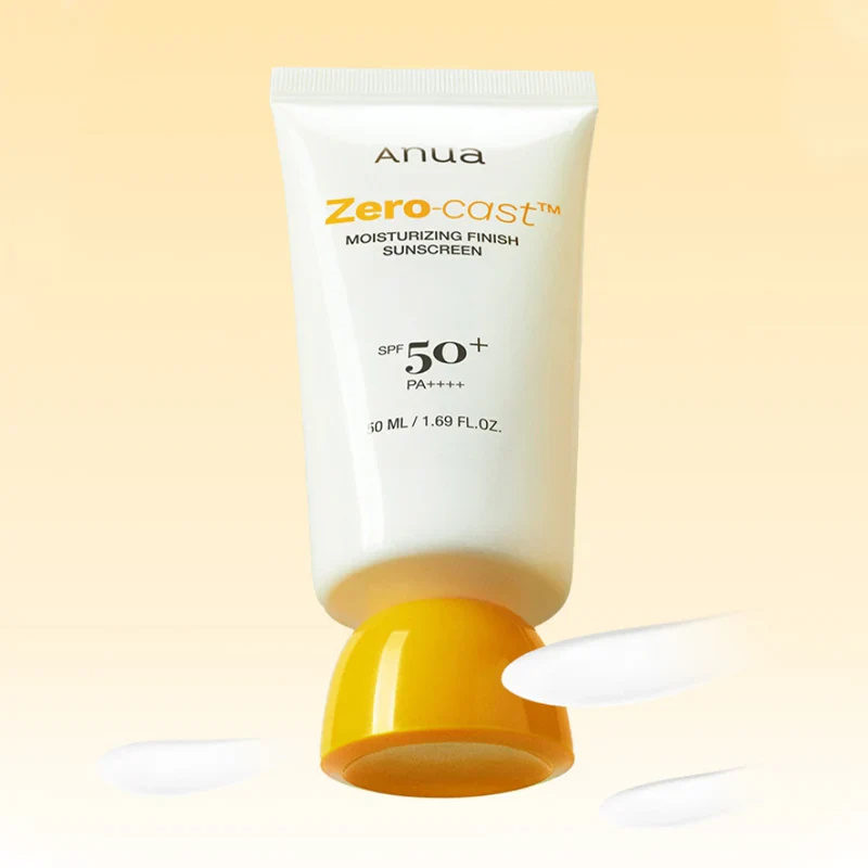 ANUA Zero‑Cast Moisturizing Finish Sunscreen SPF 50 – Hydrating, No White Cast, Daily Protection
