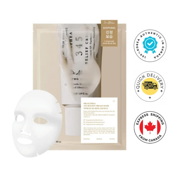 Dr. Althea 345 Relief Cream Mask Set (25 g × 4) — Soothing Hydrating Sheet Masks for Sensitive Skin