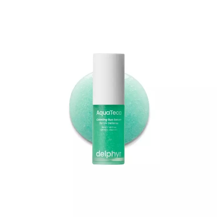 DELPHYR AquaTeca Calming Sun Serum 30ml | Korean SPF Sunscreen Bangladesh