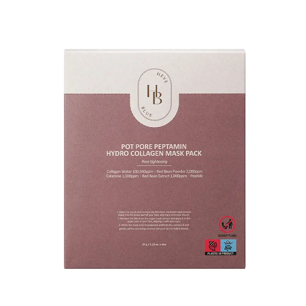 HEVEBLUE Pot Pore Peptamin Hydro Collagen Mask Pack 4ea – Pore Tightening Mask