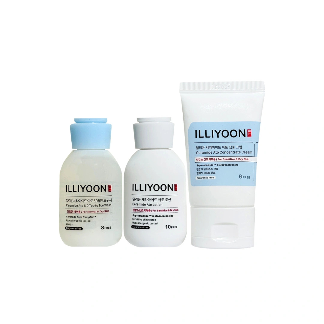 ILLIYOON Ceramide Ato Trial Kit 130ml – Gentle Hydrating Skincare for Sensitive Skin