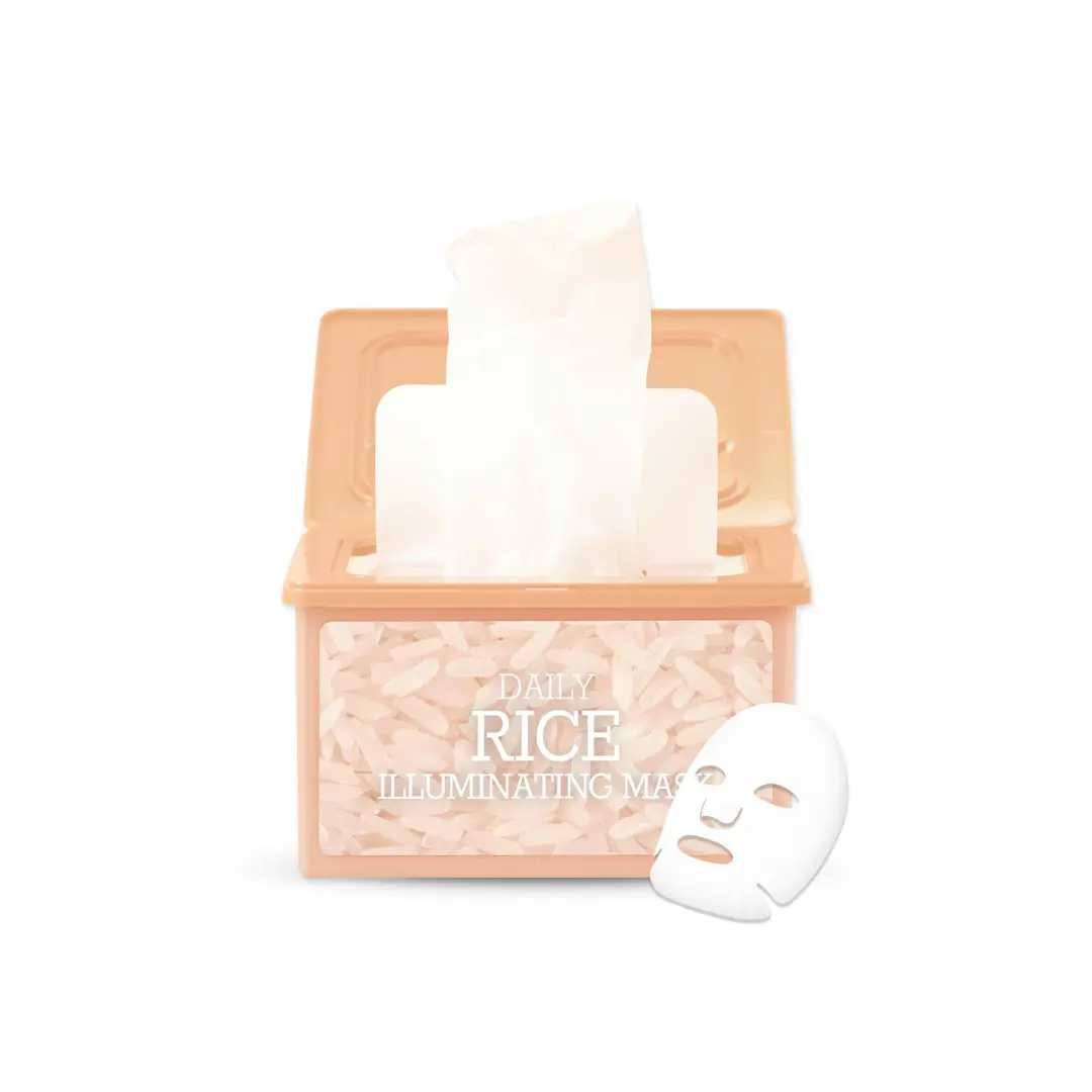 Tenzero Daily Rice Illuminating Mask 30 Sheets | Brightening Korean Sheet Mask