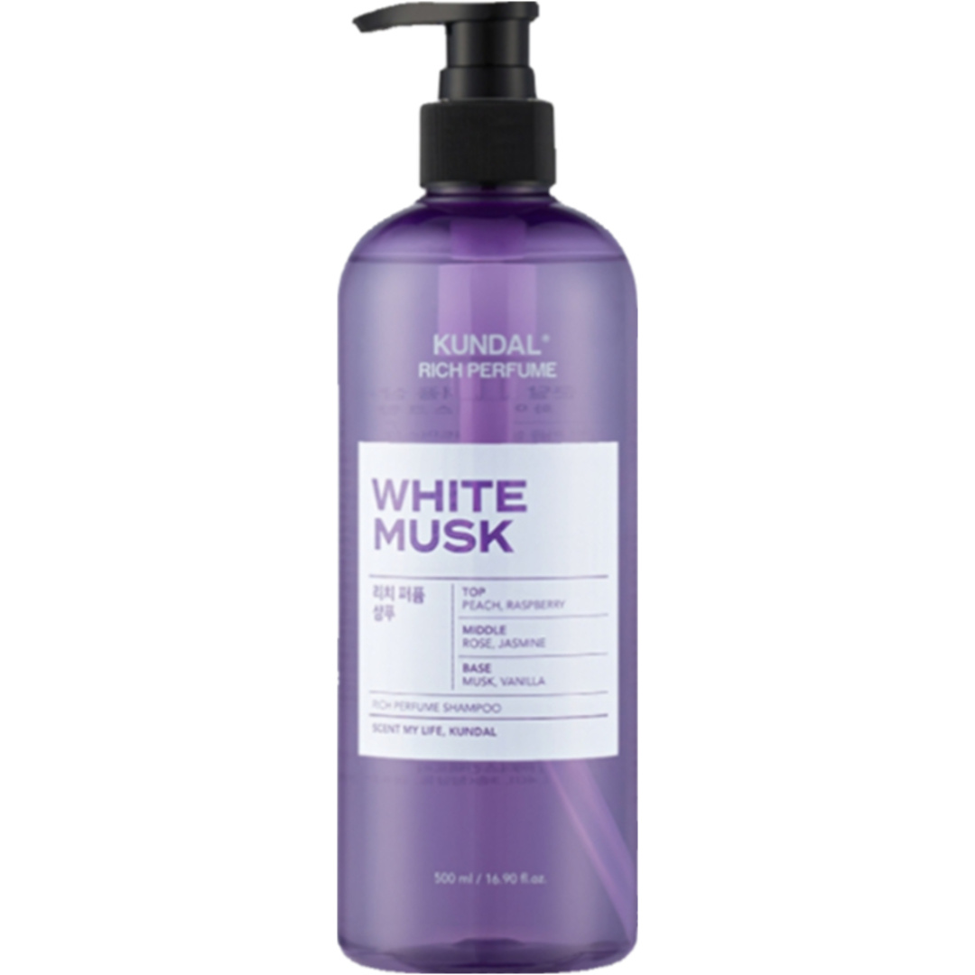KUNDAL Rich Perfume Shampoo White Musk 500ml – Luxury Scented Hair Cleanser