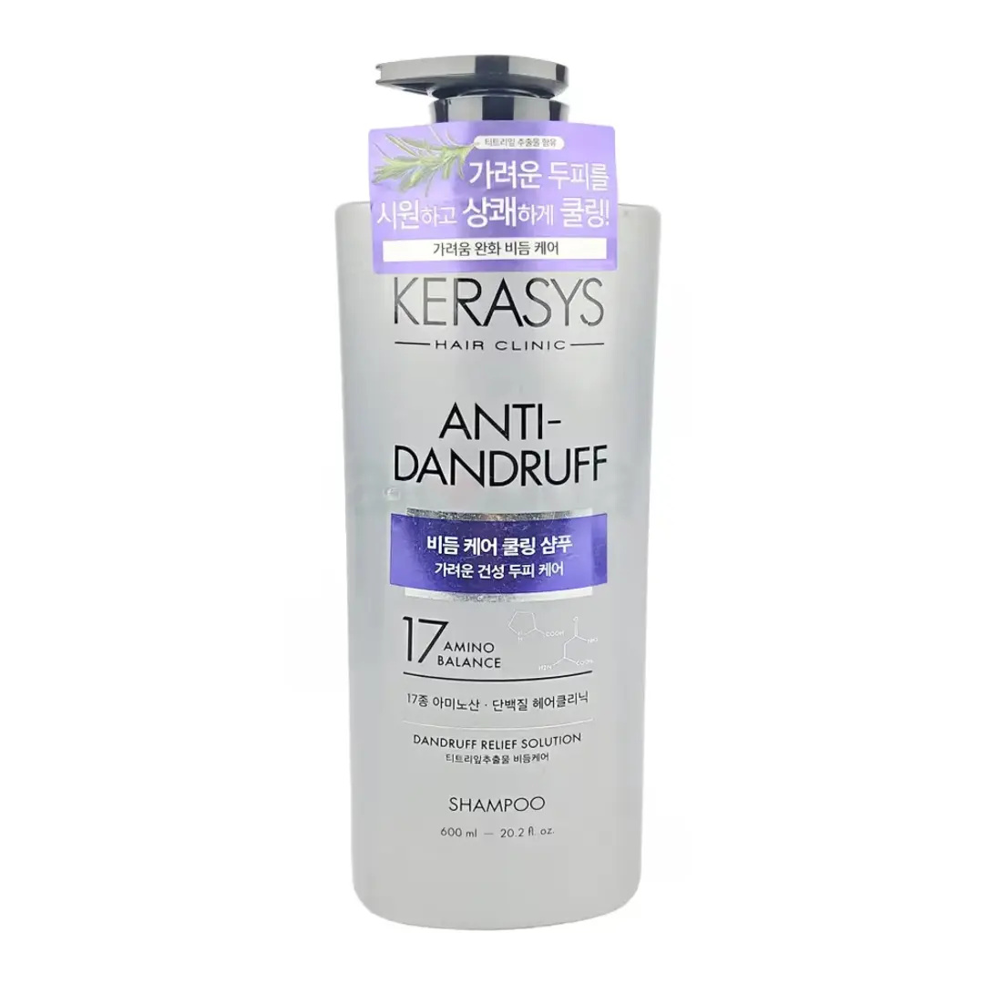 Kerasys Scalp Cooling Anti-Dandruff Protein Shampoo 600ml – Refreshing Anti-Flake Hair Cleanser