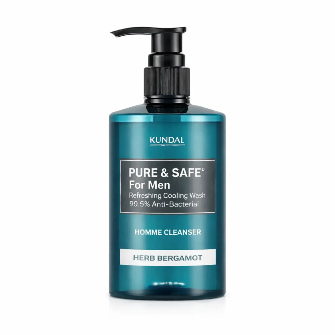 Kundal Pure & Safe Cooling Homme Cleanser Herb Bergamot 300ml | Refreshing Men’s Face Wash
