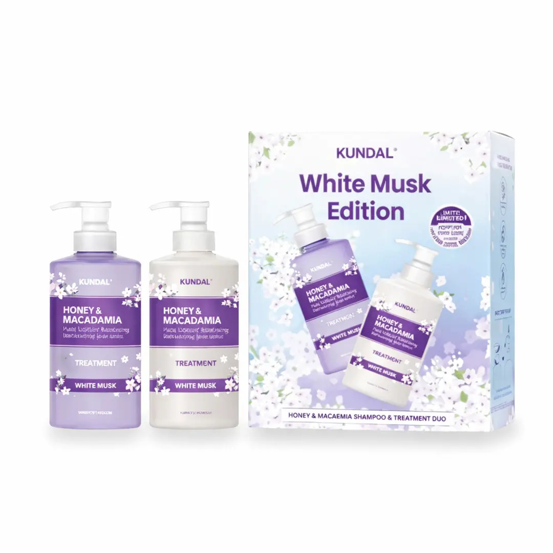 Kundal Honey & Macadamia White Musk Edition Shampoo + Treatment Set 1000ml – Nourishing Hair Care Duo