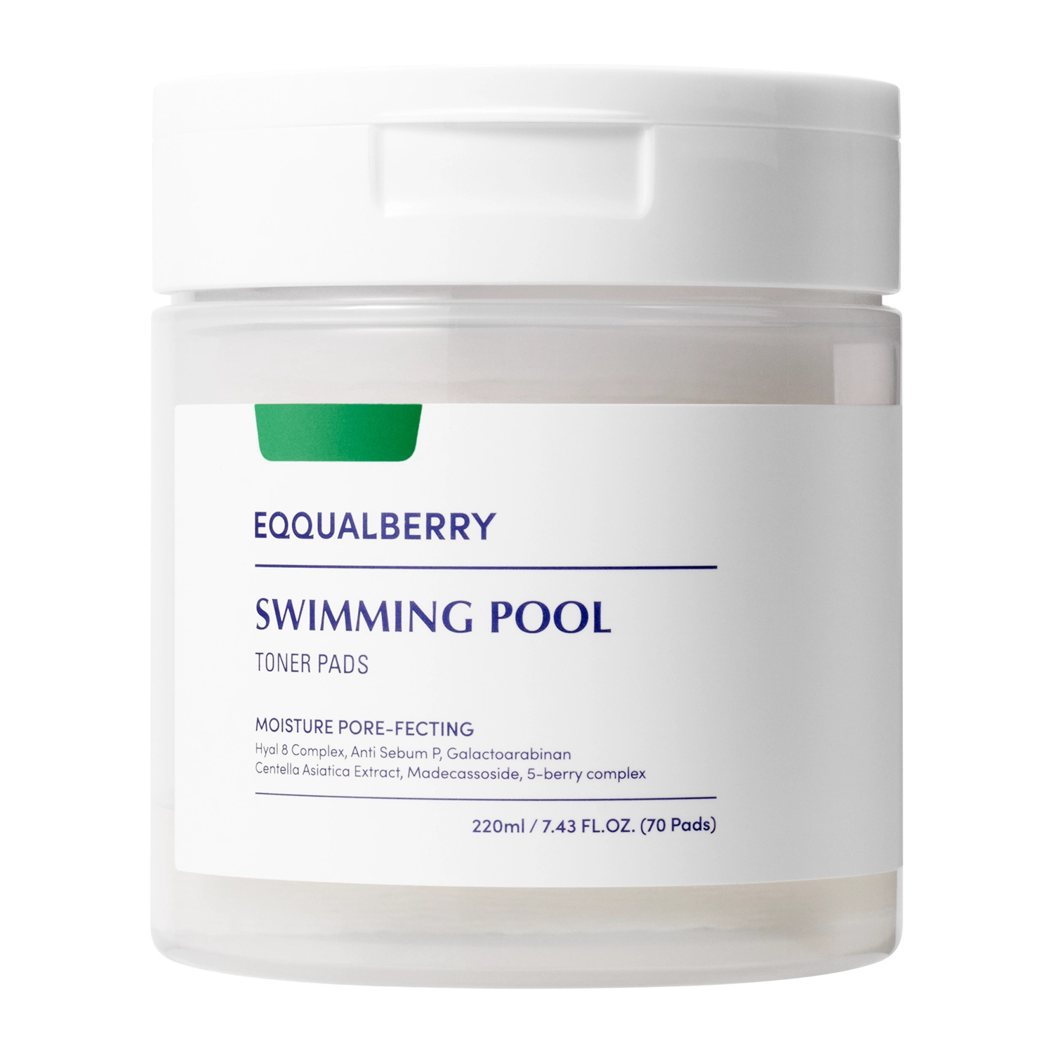 EQQUALBERRY Swimming Pool Toner Pads 70pcs – Hydrating & Exfoliating Pads